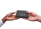 People holding internet device