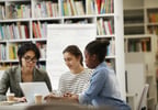 People studying together in a library