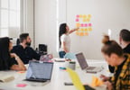 Sticky note board meeting