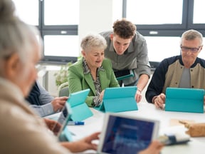 Seniors on tablets